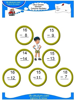 Çocuklar İçin toplam işlemi yaprak testleri 